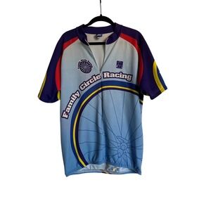Vintage JMC Family Circle Racing Cycling‎ Jersey XXL Mens Blue